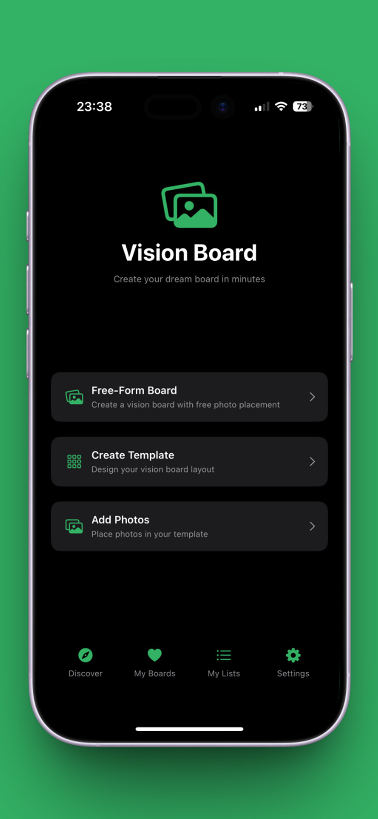 Vision Board App Screenshot 2